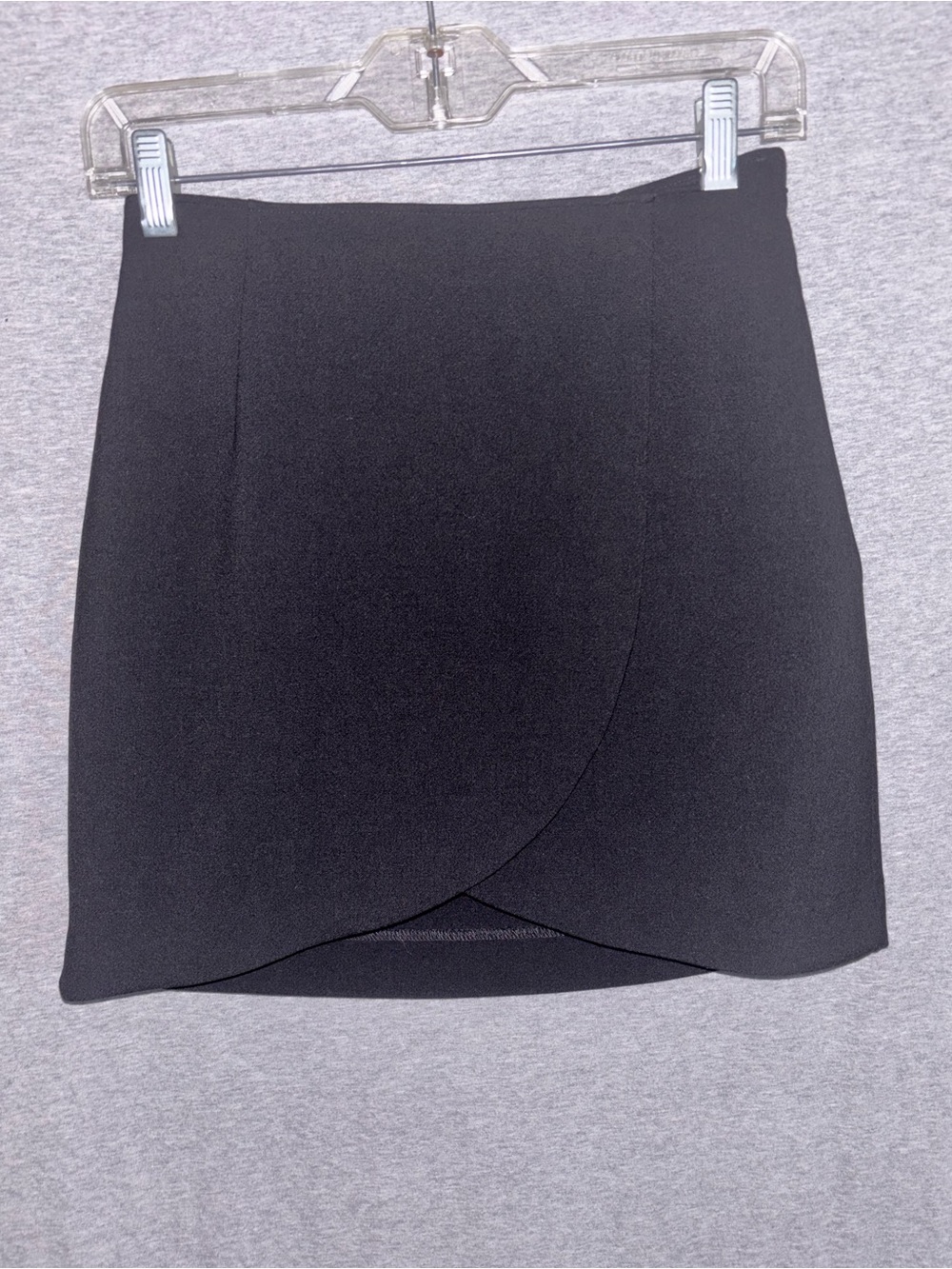 Express Black Tulip-Front Mini Skirt